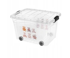 Kon-Plast Pojemnik Roller Box na zabawki (misie) su pokrywą 40L