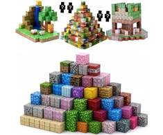 Konave Pixele 3D magnetiniai blokeliai 154 vnt. + 4 figūrėlės blokelių RINKINYS
