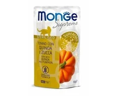 Monge SUPREME - Cat Wet Pouches tunu, kvinoja ir moliūgu - sterilizuotoms katėms (80g)