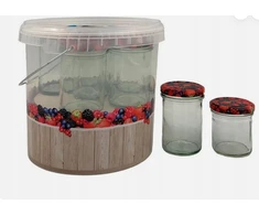 Konservavimo indelių rinkinys kibire, 12 vnt. 165 ml / 230 ml