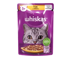 Konservuotas ėdalas katėms WHISKAS, su vištiena, 85g