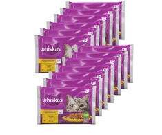 Konservuotas ėdalas katėms WHISKAS, su vištiena ir kalakutiena, 4 x 85 g