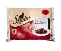 Ėdalas katėms SHEBA, įvairios mėsos rinkinys, maišeliuose, 4 x 85 g