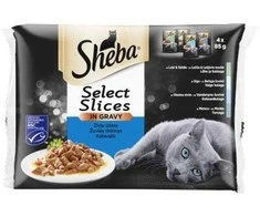Konservuotas kačių ėdalas SHEBA, su žuvimi, 4 x 85 g