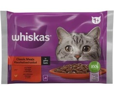 Konservuotas kačių ėdalo rinkinys WHISKAS Classic Meals, 4 x 85 g