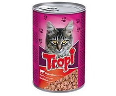 Konservuotas kačių ėdalas TROPI su jautiena 415g