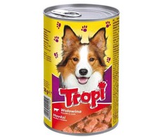 Konservuotas šunų ėdalas TROPI su jautiena 1250g