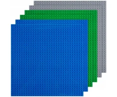 Konstrukcinė plokštė blokeliams 32x32 pilkai mėlyna žalia rinkinyje 6 vnt
