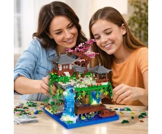 KONSTRUKCINIAI BLAKAI JAPANIŠKAS SODAS ZEN HOUSE CHERRY + LED SET 2705 EL.