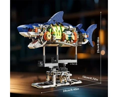 KONSTRUKCINIAI BLAKAI SHARK MECHANINĖ FIGŪRA MODELIS RYKLĖ SU ŠVIESA 687 vnt.