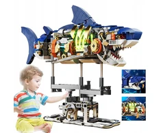 KONSTRUKCINIAI BLAKAI SHARK MECHANINĖ FIGŪRA MODELIS RYKLĖ SU ŠVIESA 687 vnt.