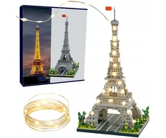 Konstrukcinių blokelių rinkinys Eifelio bokštas 40 cm plastikas 3585 vnt. LED