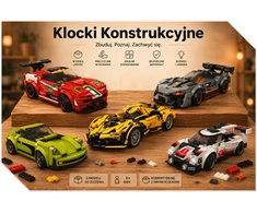 KONSTRUKCINIŲ KLALŲ RINKINYS MODELIO AUTOMOBILIŲ SPORTINIS AUTOMOBILIS DOVANA 6+ VAIKAMS