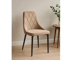 Kontrast MINŠTA SVETAINĖS KĖDĖ, STILINGAS GLAMURAS EVA VELVET KT201 TAUPE BEIGE