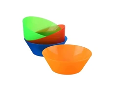 KOOPMAN Spalvingų plastikinių lėkščių rinkinys, 4 vnt. TP695, 1 pak.