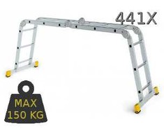 Itoss Kopėčios aliuminės, sulankstomos 4 dalių FORTE | 4x4 pakopų 237-468cm