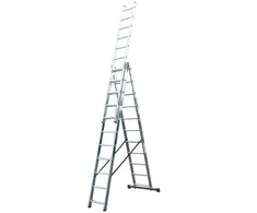 Kopėčios KRAUSE Corda, 3 x 11, universalios, aliuminės, darbinis aukštis 730cm