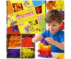 KOSTKOLINA Plastikinė MASS 4 spalvų KŪRYBINIAI KUBAI vaikų žaidimui