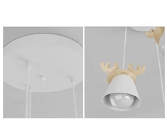 Kraina Swiata UROCZA LAMPA SUFITOWA WISZĄCA POROŻE JELEŃ JELONEK E27