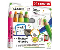 Kredki do tablic suchościeralnych 4kol. STABILO
