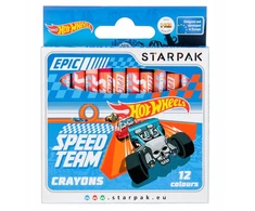 Kredki woskowe świecowe HOT WHEELS STARPAK 12 kol.