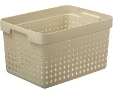 Plastikinė dėžė Seoul L NHG 20.9x26.8x35.7cm švies.smėlio sp.