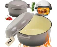 Krisber KIETAS 2 viename emaliuotas ketaus KETAUS 26 cm keptuvė 4,8 l DUJŲ INDUKCINĖ PILKA
