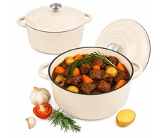 Krisberg EMALINIS KETUS PUODAS 4,2L Emaliuotas su dangteliu INDUKCINĖ DUJINĖ ORŠINĖ 24cm