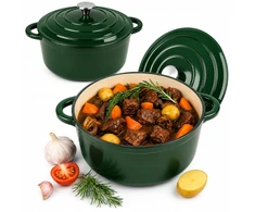 Krisberg Emaliuotas KETUS PUODAS 5,9L Emaliuotas su dangteliu INDUKCINĖ DUJINĖ ORŠINĖ 28cm