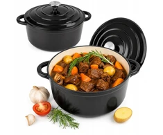 Krisberg Emaliuotas KETUS PUODAS 5,9L Emaliuotas su dangteliu INDUKCINĖ DUJINĖ ORŠINĖ 28cm