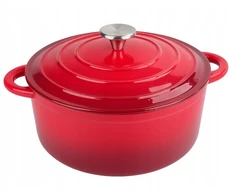 Krisberg Emaliuotas KETUS PUODAS 5,9L Emaliuotas su dangteliu INDUKCINĖ DUJINĖ ORŠINĖ 28cm