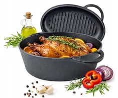 Krisberg Ketaus kepimo keptuvė 2 viename DANČIO / GRILĖS KEPUTINIS INDUKCINĖS DUJOS 34 cm