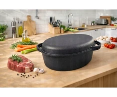 Krisberg Ketaus kepimo keptuvė 2 viename DANČIO / GRILĖS KEPUTINIS INDUKCINĖS DUJOS 34 cm