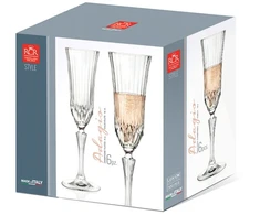 Krištolinės šampano taurės RCR ADAGIO, 180 ml., 6 vnt.