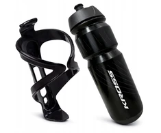 KROSS dviračio buteliukas 750ml su juodu BASKET 2in1 MTB BIKE SET
