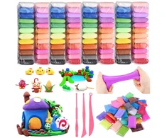 Kruzzel 96 vnt MAGICAL PLASTICINE SENSO POLIMERINIS MOLIS PUTŲ MASĖ VAIKAMS