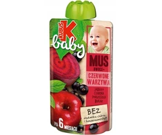 KUBUŚ Baby serbentų burokėlių putėsiai 100g Sveikas skanus desertas vaikams