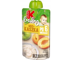 KUBUŚ Kūdikių obuolių abrikosų košė 100g Sveikas maistingas desertas vaikams