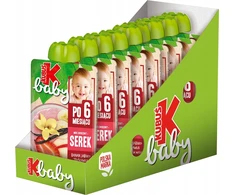 Kubuś Mikė Baby mousse, braškių, vanilinio sūrio 9x 100g