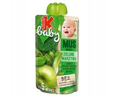 Kubuś Mikė Baby Mousse obuolių žirniai krapai brokoliai 100 g