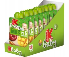 Kubuś Mikė Baby MUS obuolių morkų mangas vaikams 9x 100g