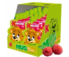 Kubuś Mikė Vaisių putėsiai su aviečių skoniu 100 g x 12 vnt