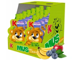 Kubuś Mikė vaisių putėsiai su obuolių-bananų-mėlynių skonio 100 g x 12 vnt.