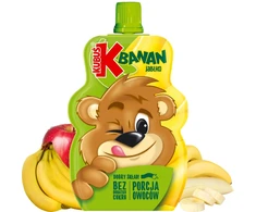 KUBUŚ vaisių putėsiai 100% bananų obuoliai 100 g x 12 vnt. VAIKAMS