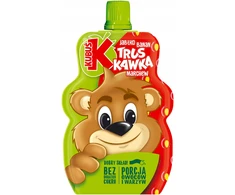 Kubuś Vaisių putėsiai vaikams Mikė 100% braškių obuolių morkų bananas 12x100g