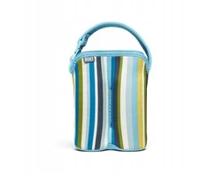 BUILT Dviejų butelių krepšys su laikikliu „Bottle Buddy“ (stripe Baby Mėlyna)