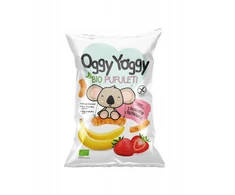 Kukurūzų traškučiai Bananų braškių 35G BIO OGGY YOGGY be cukraus ir be glitimo