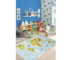 Kupdywan Dywan Dziecięcy MAPA Świata KONTYNENTY ZOO ANTYPOŚLIZGOWY 120x170