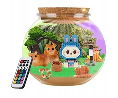 KŪRYBINIS LABUBU RINKINYS MAGICAL TERRARUIM LED NAKTINIS LEMPAS DOVANA VAIKAMS