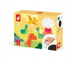 Kūrybinis pašto ženklų rinkinys Dinosaurs 3+, Janod